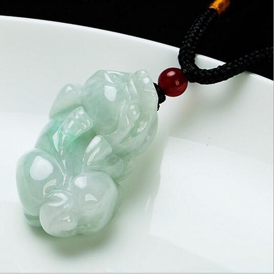 Jade Necklace Open Bright Lucky Jade Pendant+box