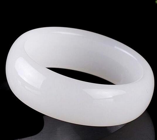 white cuff cyan calcite jade BEAUTIFUL sweet women charm bangle bracelet luck 58-62MM