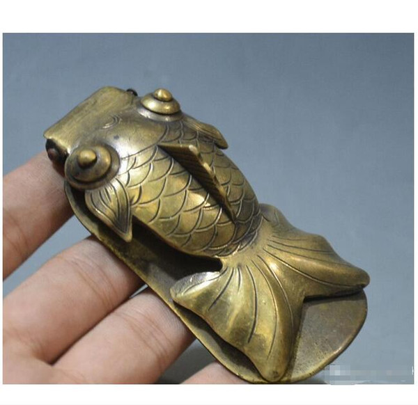 Wholesale - Chinese Old Collectable Handwork Decoration Copper Lovely Goldfish Statue