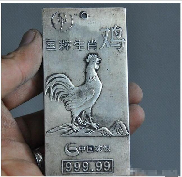 Wholesale - old China Tibetan silver carving Zodiac chicken Amulet periapt Pendant
