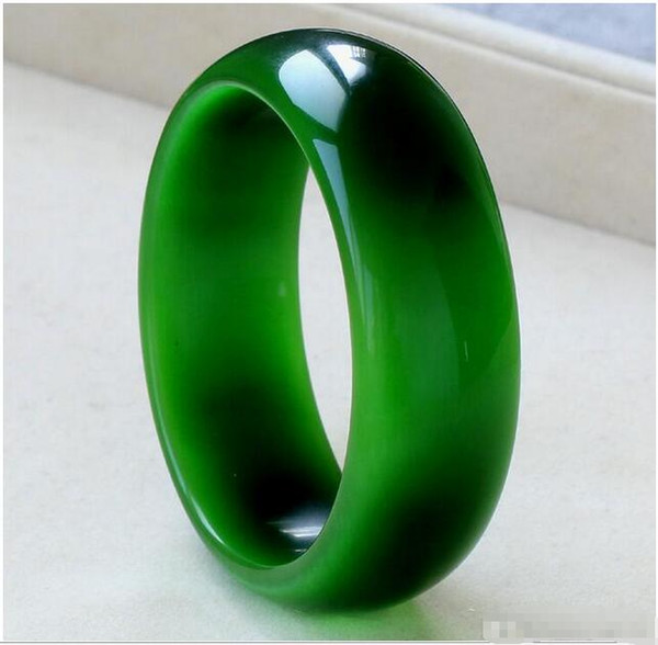 Wholesale - Natural Green Opal Bracelet shiny emerald green wide thick crystal bracelet children