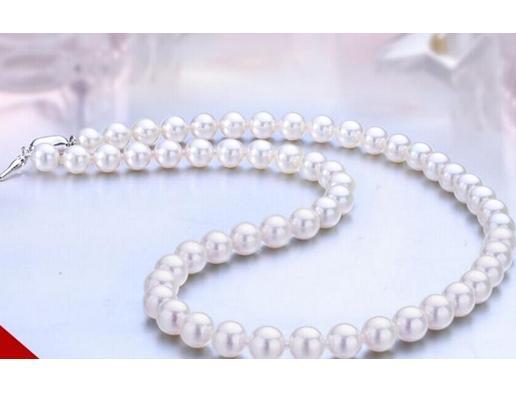 Gorgeous 8-9mm Natural South Seas White Pearl Necklace 18inch 925 Silver Clasp