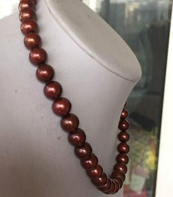 10-11mm South Sea Chocolate Pearl Necklace 18inch 14k Gold Clasp