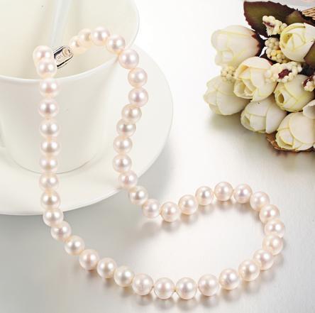 10-11mm south sea white pearl necklace 18inch 925 silver clasp