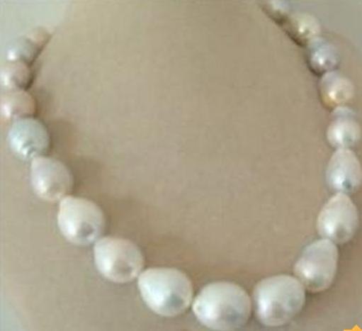 Gorgeous 11-12mm South Sea White Pearl Necklace 18inch 14K Gold