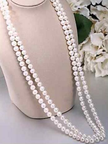 Gorgeous 8-9mm south sea white pearl necklace 45inch 925 silver clasp