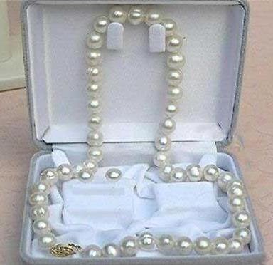 Noble 12-13mm natural baroque south sea white pearl necklace 18inch 14K gold clasp free earrings