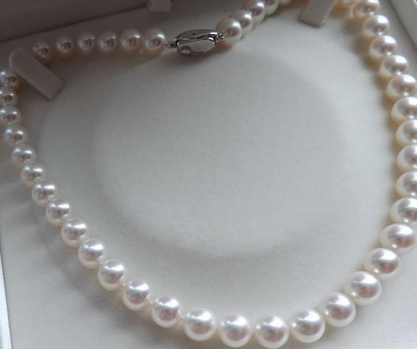 11-12mm Natural South Seas White Pearl Necklace 18inch 925 Silver Accessories