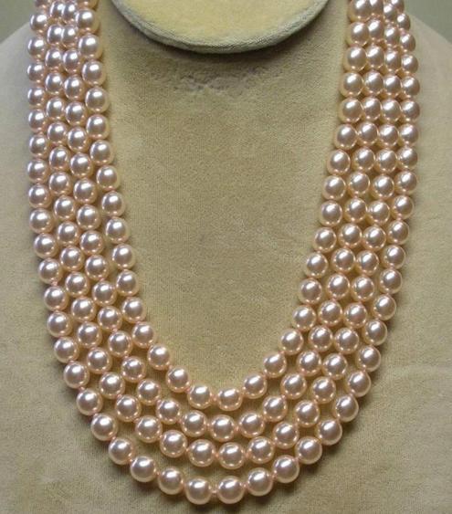 Charming 8-9mm natural south seas white pearl necklace 64inch 14k gold clasp