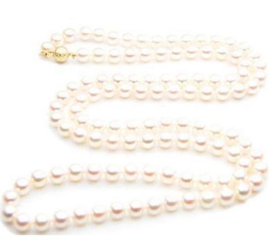 Gorgeous 8-9mm Natural South Seas White Pearl Necklace 22inch 14k Gold Clasp