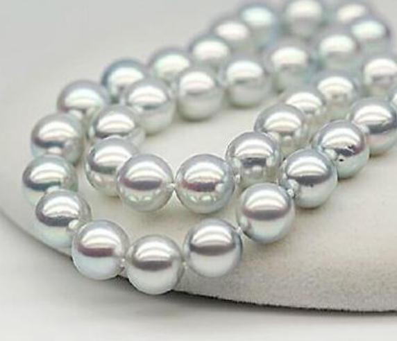 Charming 11-12mm Tahitian Gray Pearl Necklace 18inch 925 Silver Clasp