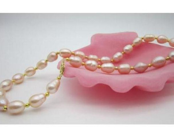 10-11mm Natural South Sea Pink Pearl Necklace 18 Inch 14k Gold Clasp