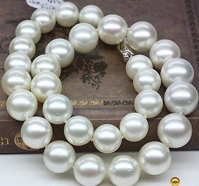 10-11mm Natural South Seas White Pearl Necklace 18inch 925 Silver Clasp