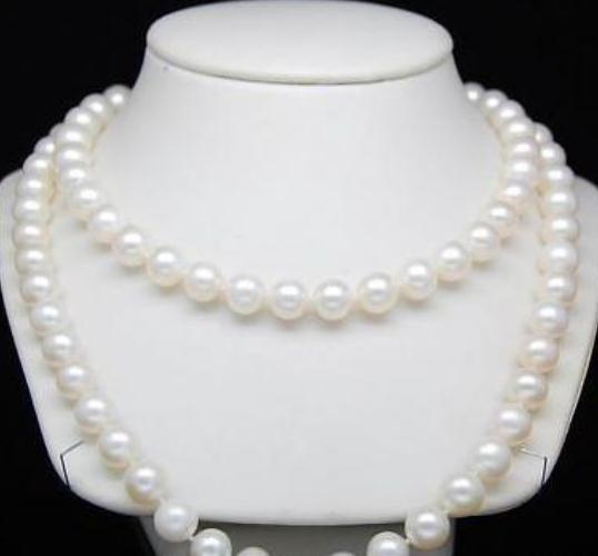 10-11mm Natural South Sea White Pearl Necklace 35inch 14k Gold Clasp