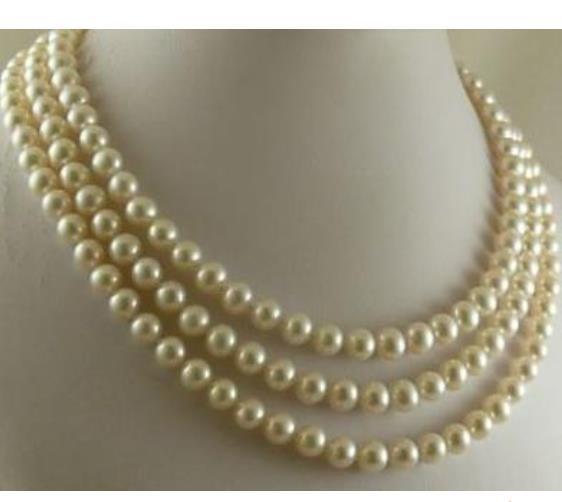 8-9mm Natural South Sea White Pearl Necklace 18-22inch Beaded Necklaces 14K Gold Clasp