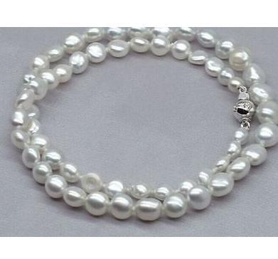 Classic 12mm natural baoque white pearl necklace 18inch 14k gold clasp