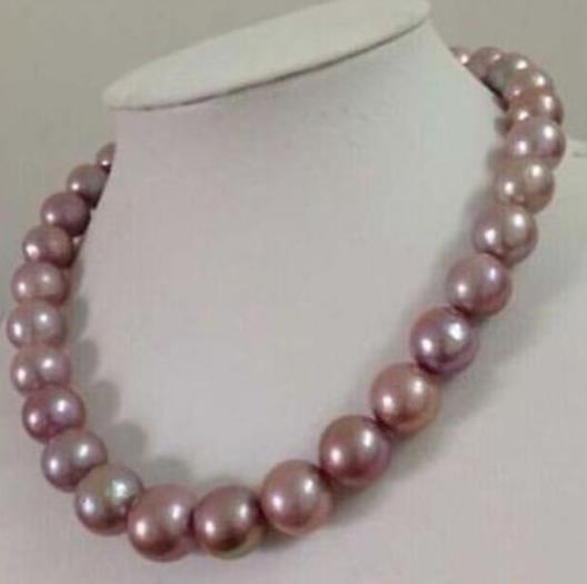 18INCH SOUTH SEA 10-11mm lavender PEARL NECKLACE 14k GOLD