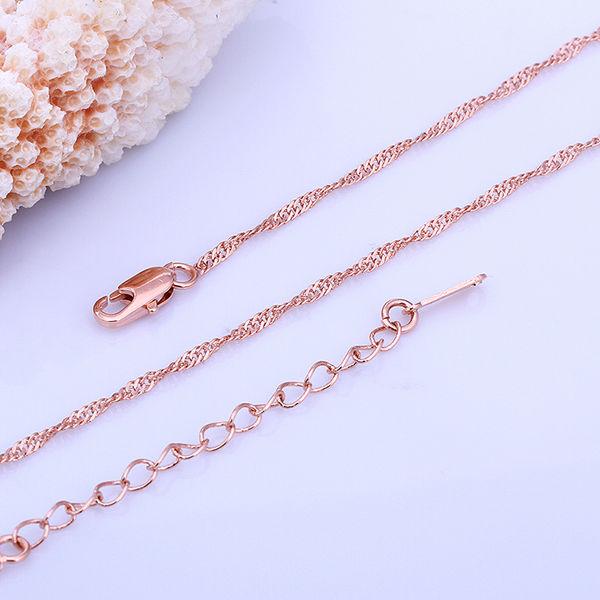 new 18'' chain rose gold necklace fashion jewelry 10 piece water ripple chain Free shipping high quality