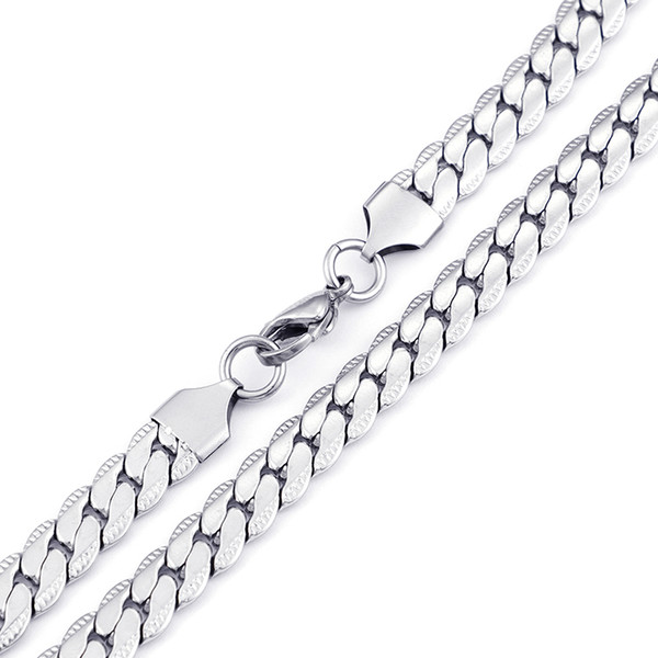 600*8.5mm Large Cuban Chain Necklace For Men Silver Stainless Steel Shiny Waterproof Necklace For Man