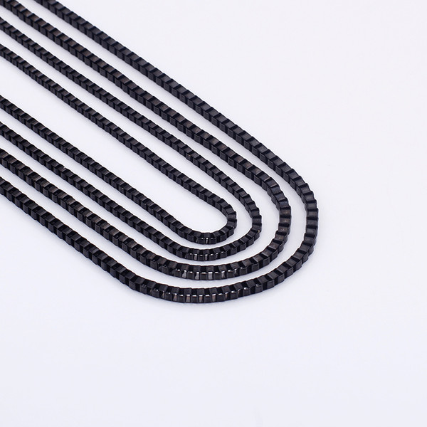2.5/3mm Width Wholesale Titanium Box Black Chains Necklace For Men Male Stainless Steel Hip Hop Jewelry