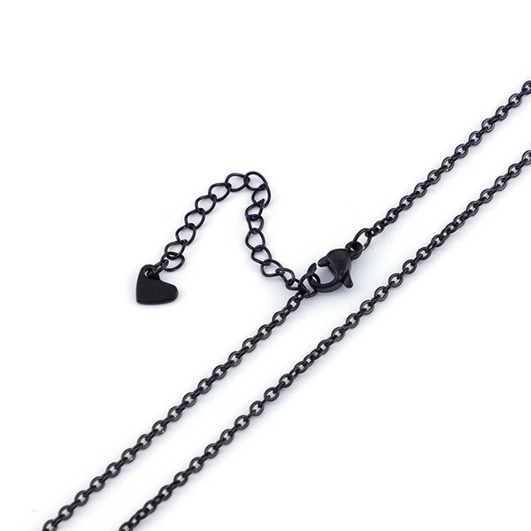 450*2mm with 5cm Extender Chain Stainless Steel Cross Link Chains Necklace Gold/Silver/Black Heart Charm Choker Women