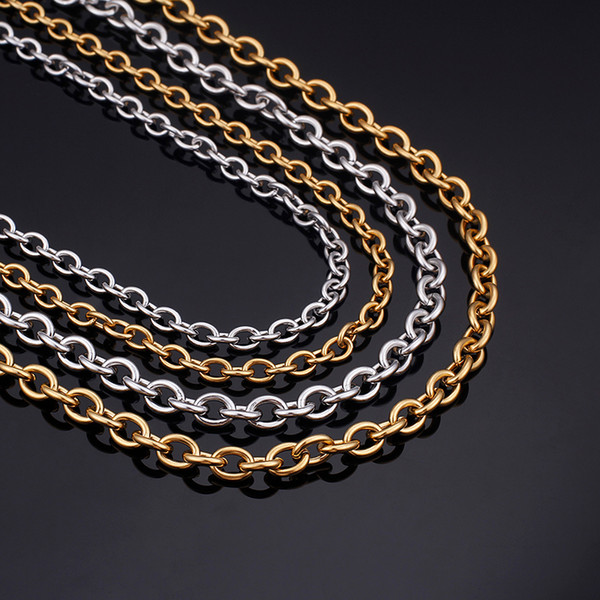 6/8mm Width Large Link Chains Necklaces Gold/Silver Stainless Steel Wholesale Trendy Chains Necklaces Gift