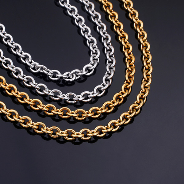 9.5mm Width Large Link Chains Necklaces Gold/Silver Stainless Steel Wholesale Trendy Chains Necklaces Gift