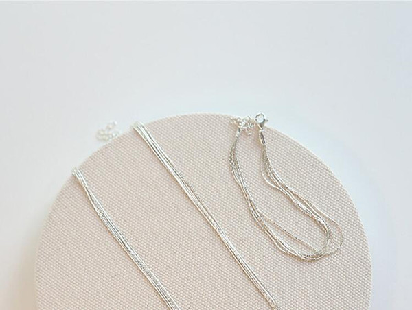 New Korean Version Of The 925 Sterling Silver Superfine Multi-layer Snake Bone Nude Female Bamboo Clavicle Chain Necklace H110 5pcs