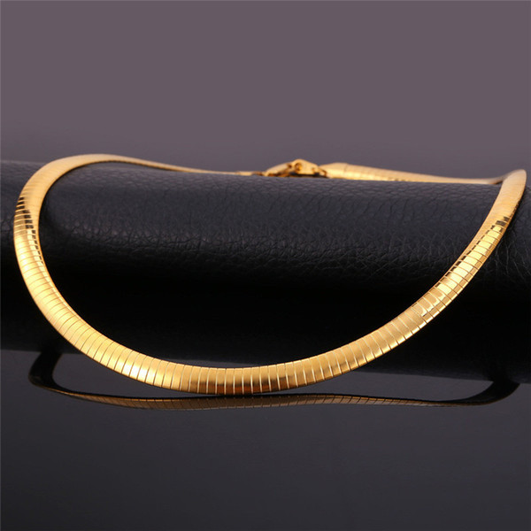 2PS/LOT Brand Choker Necklace For Men/Women Jewelry Gift Stainless Steel Gold/Silver Color Snake Chain Collar Necklace Wholesale