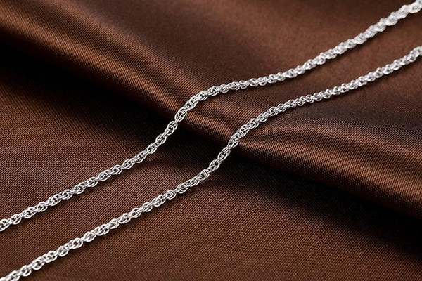 HOTHigh Quality 100% 925 Sterling Silver Twisted Chains Necklaces Fit For Pendant Charm For Women Men Luxury Jewelry Gift CQA001 2PCS