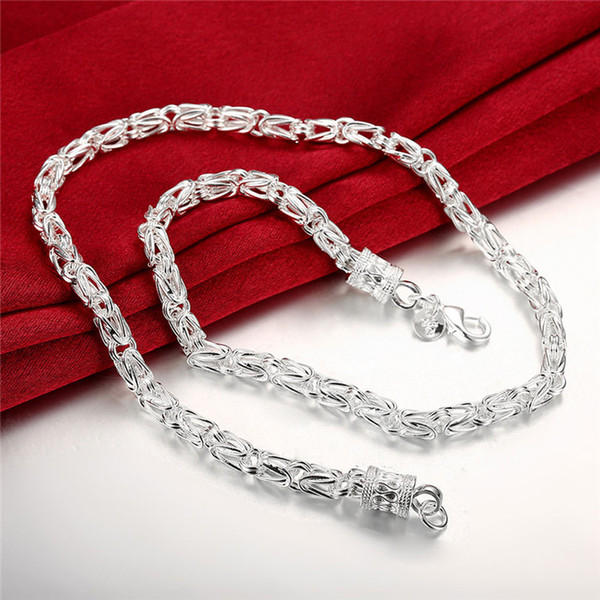 Silver 925 Chains Necklace Fashion Jewelry Accessories Dragon Necklaces for Men Women 20 inch Collares Christmas Gifts Bijoux 5pcs