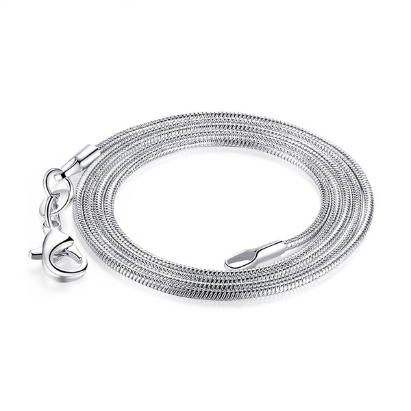 Smooth Snake Chain Necklace Lobster Clasps Chain Plating Silver Copper Jewelry 10 inch 14 inch 30 inch for Pendants