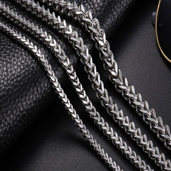 Punk Rock Metal Long Chains Link Necklace For Men Stainless Steel 3MM Wide 18-30 Inch Vintage titanium 2017 Statement Jewelry CHN001