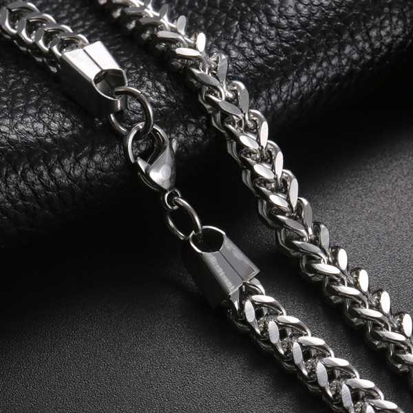 Punk Rock Metal Long Chains Link Necklace For Men Stainless Steel 4MM Wide 18-30 Inch Vintage titanium 2017 Statement Jewelry CHN001