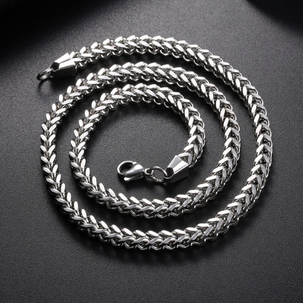 Punk Rock Metal Long Chains Link Necklace For Men Stainless Steel 6MM Wide 18-30 Inch Vintage titanium 2017 Statement Jewelry CHN001