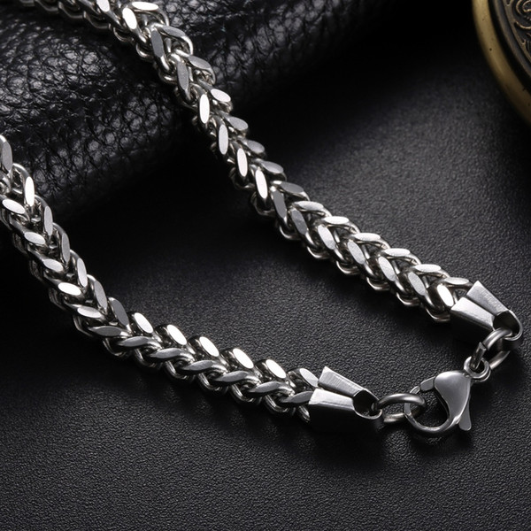 Punk Rock Metal Long Chains Link Necklace For Men Stainless Steel 5MM Wide 18-30 Inch Vintage titanium 2017 Statement Jewelry CHN001