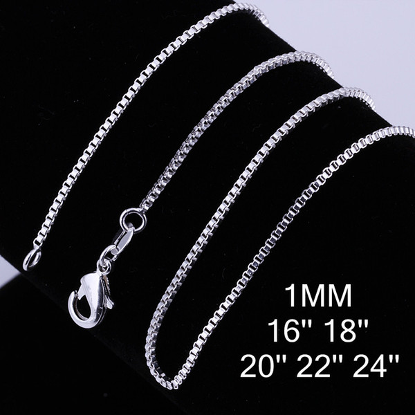 16 Inch/18 Inch/20 Inch/22 Inch/24inch Byzantine Box Chain 925 Sterling Silver 16-30