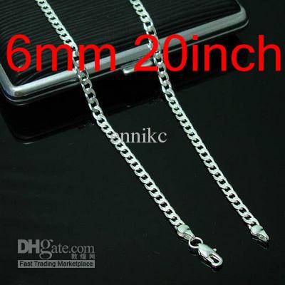 20inch Design 10pcs Man's Chains Necklaces , 925 Silver Jewelry Curb Figaro Necklace Good Selling