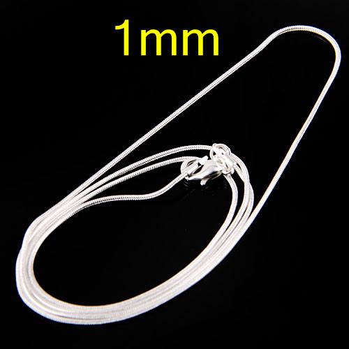 Wholesale prices 925 Silver Unisex Chains Necklaces ,Lenght 16inch~24inch Mixed Size Snake 925 Necklaces/Chains 150pcs