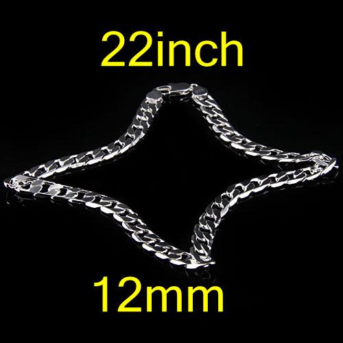 Wholesales 10pcs 925 Silver Vogue Man's Necklaces , Hot Fashion Jewelry Curb Necklace Free Shipping