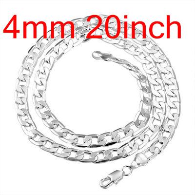 Hot Sale 15pcs Vogue Man's Chains Necklaces , 925 Silver Jewelry Curb Figaro Necklace Free Shipping