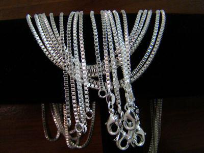 Vogue Concise Box 925 Chains Necklaces ,925 Silver 2mm 16inch~24inch Mixed Box Necklaces /Chains Jewelry 10pcs