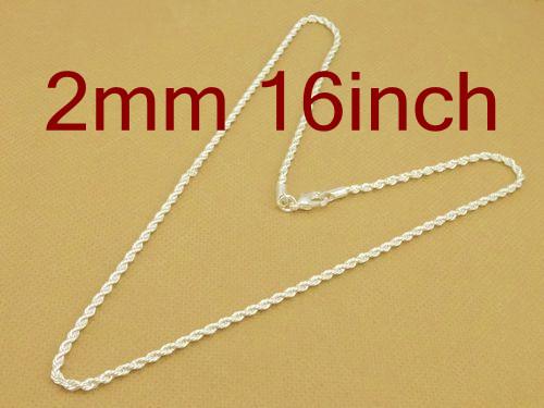 Wholesale 20pcs 925 Silver Chains Necklaces , Fashion Jewelry Elegant Rope Necklace Free Shipping