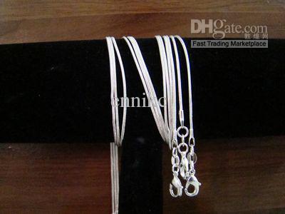 Hot Sale Fashion Chains Necklaces ,925 Silver 1mm 16inch~24inch Mixed Snake Necklaces /Chains 50pcs