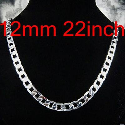 Wholesale 5PCS Chains Men's Necklaces ,22inch 925 Silver Jewelry Curb Figaro Necklace Good Selling