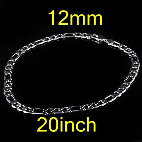 Wholesales Fashion Man's Necklaces ,925 Silver Vigue Jewelry Cool Curb Necklace Free Shipping 10pcs