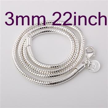 New Bling 30pcs 925 Silver Snake Necklaces ,New Design Fashion Smooth Chains Necklace Free Shipping