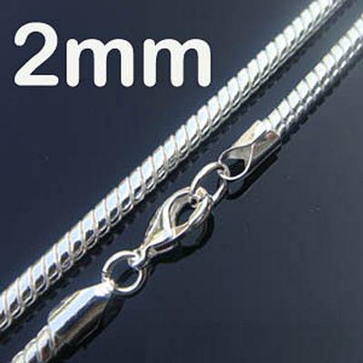 Wholesale Cool Chains Necklaces ,925 Silver 2mm 16inch~24inch Mixed Snake Necklaces /Chains 200pcs