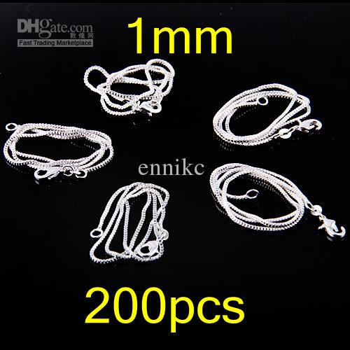 Vogue Sale Price 925 Silver Chains Necklaces ,16inch~24inch Mixed Size Box Necklaces /Chains 200pcs