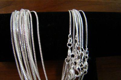 Vogue Sale Price Chains Necklaces ,925 Silver 1mm 16inch~24inch Mixed Box Necklaces /Chains 200pcs